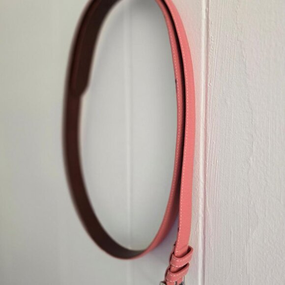 Land’s End Vintage Women’s genuine leather Belt in Peach w silver buckle Size 46 - Picture 2 of 8